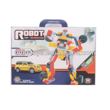 Yellow&red&silver educational building blocks robot